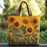 Moda Lusitana - Saco Tote Acolchoado com Girassóis