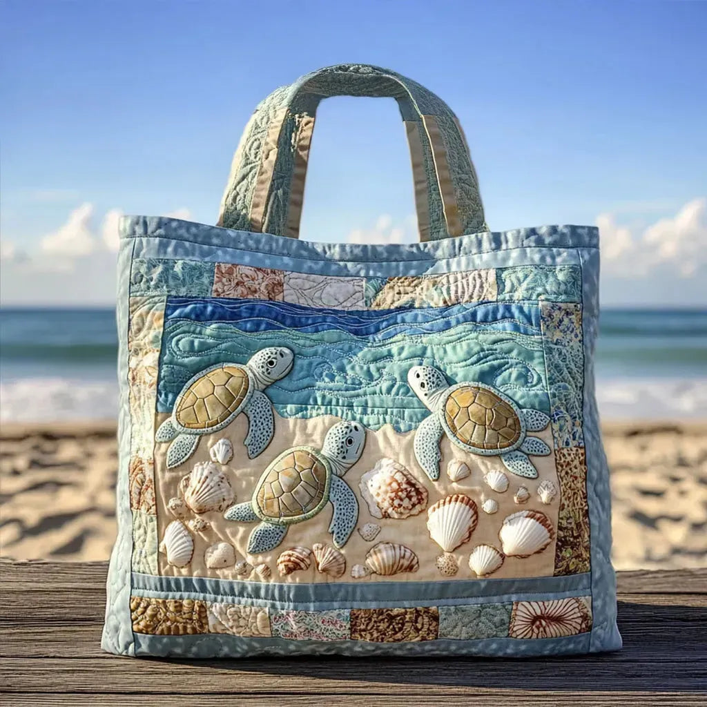 Moda Lusitana - Saco Tote Acolchoado com Tartarugas