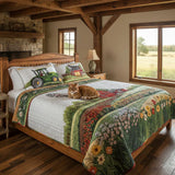 Conjunto de Roupa de Cama Acolchoada de 3 Peças Fazenda Feliz