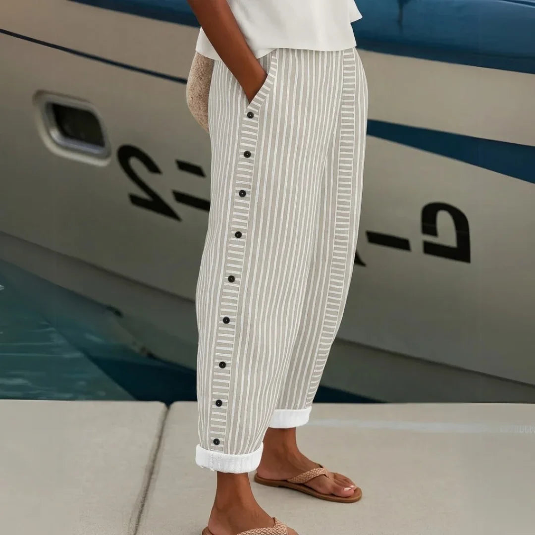 Moda Lusitana - Calças Casuais com Botões