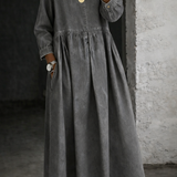 Moda Lusitana - Vestido de ganga com gola Peter Pan