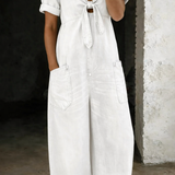 Moda Lusitana - Macacão de ganga com decote em V