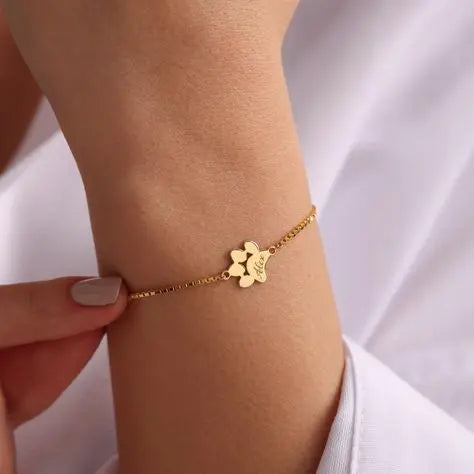 Custom Paw Name Bracelet Photo Jewellery