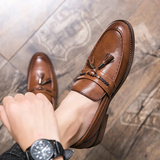 Mocassins com borla em pele