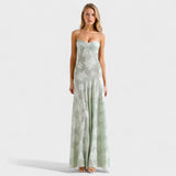 Vestido maxi em renda floral