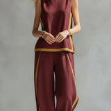 Conjunto Elegante de Algodão e Linho