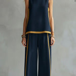 Conjunto Elegante de Algodão e Linho