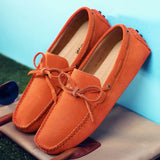 Mocassins casuais de verão em camurça