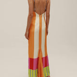 Paloma – Vestido longo listrado colorido