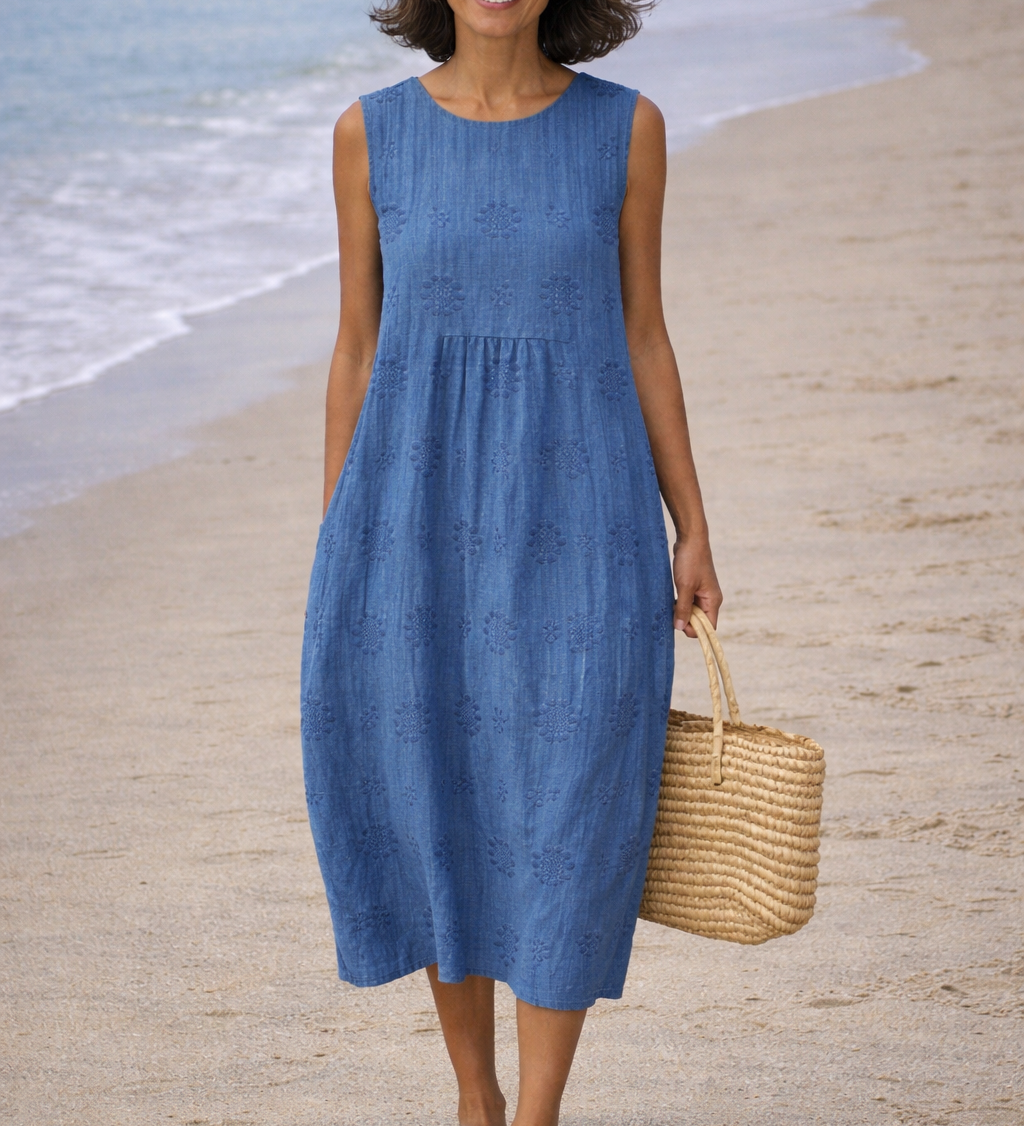 Moda Lusitana - Vestido Midi Sem Mangas