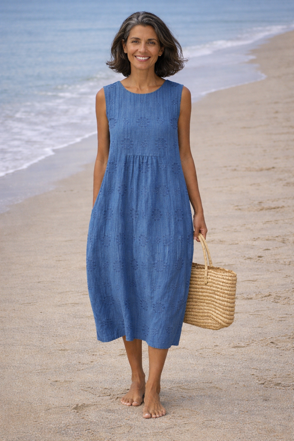Moda Lusitana - Vestido Midi Sem Mangas