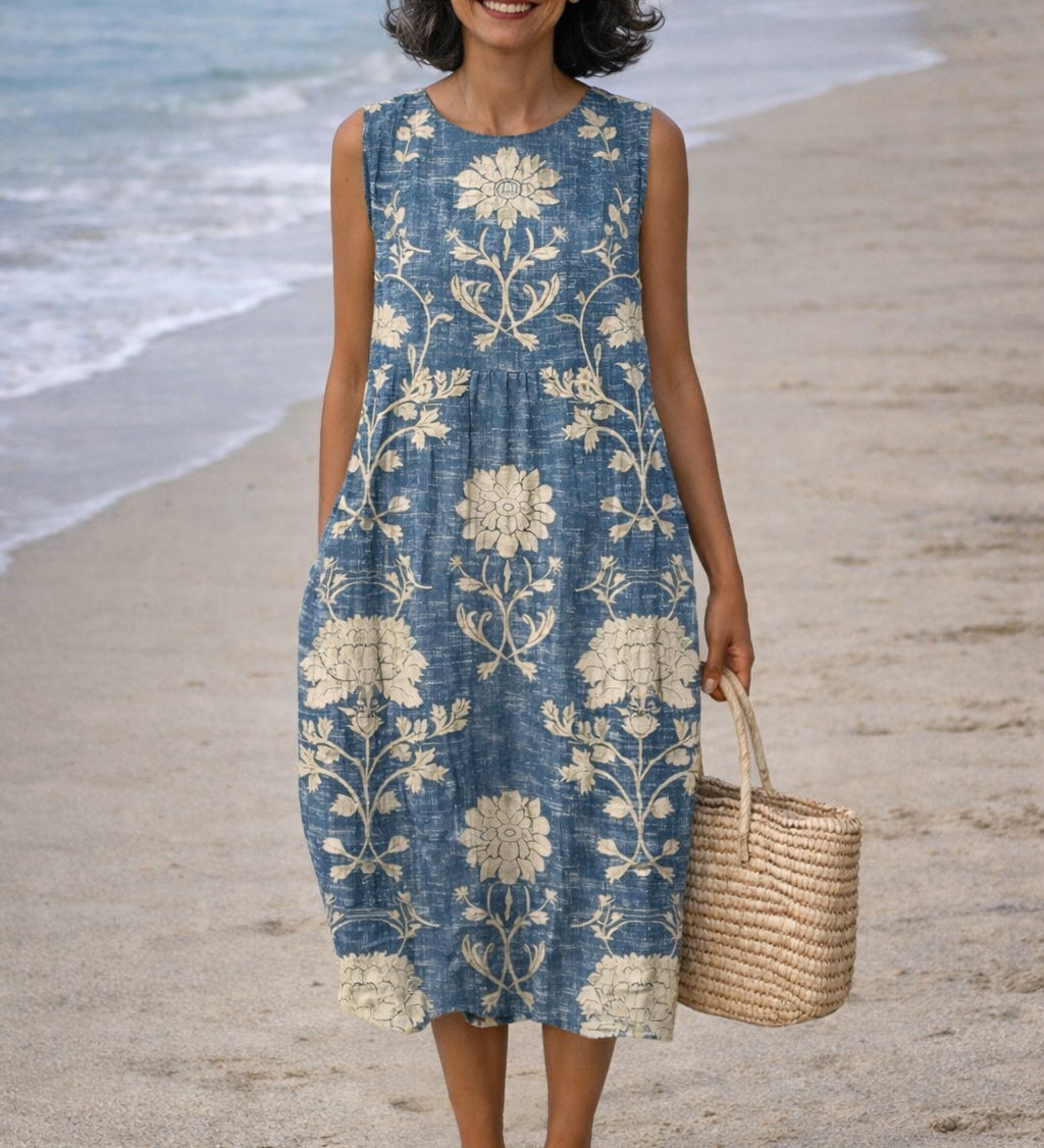 Moda Lusitana - Vestido Midi Estilo Boho