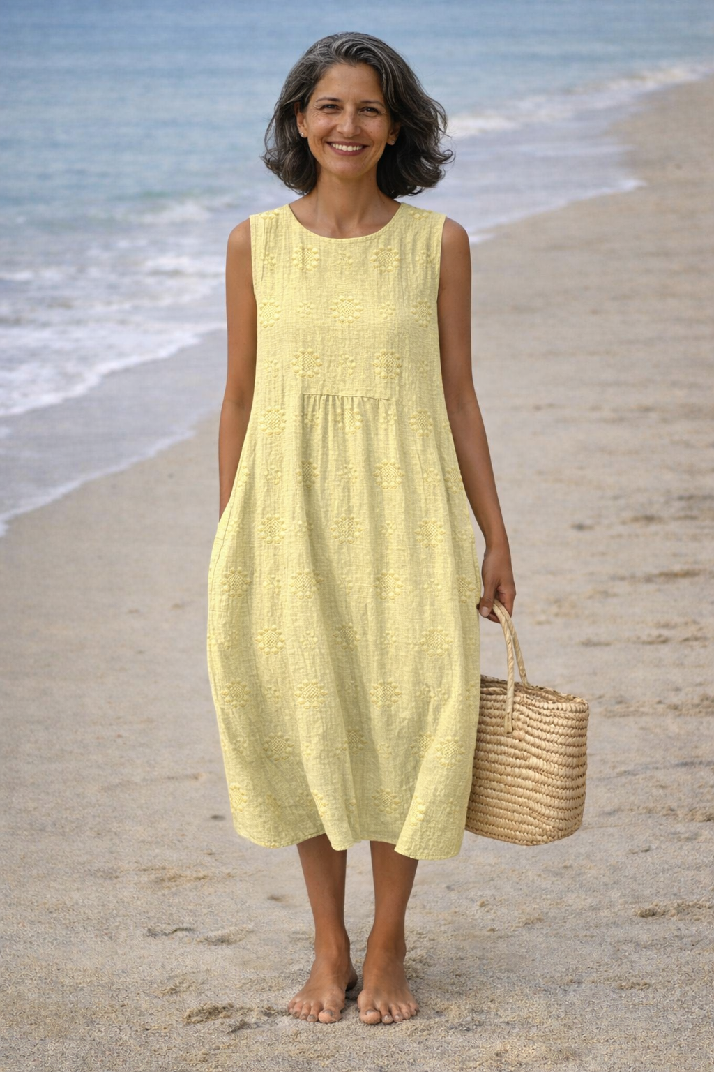 Moda Lusitana - Vestido Midi Sem Mangas