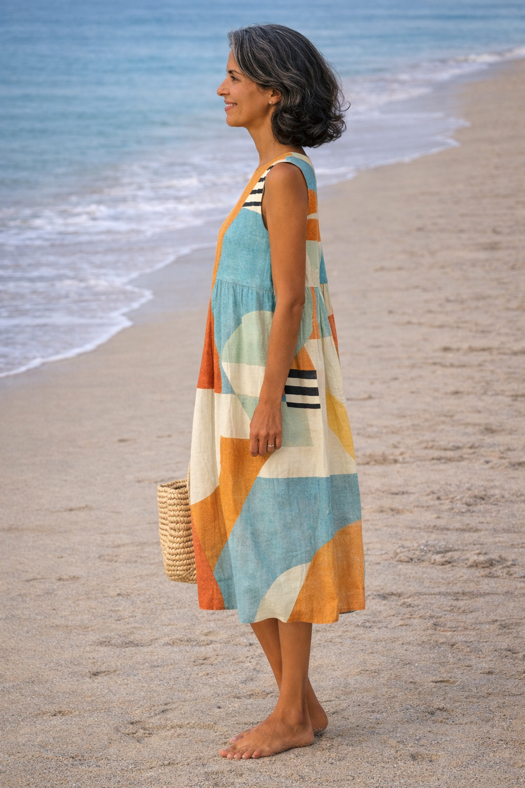 Moda Lusitana - Vestido Midi sem Manga