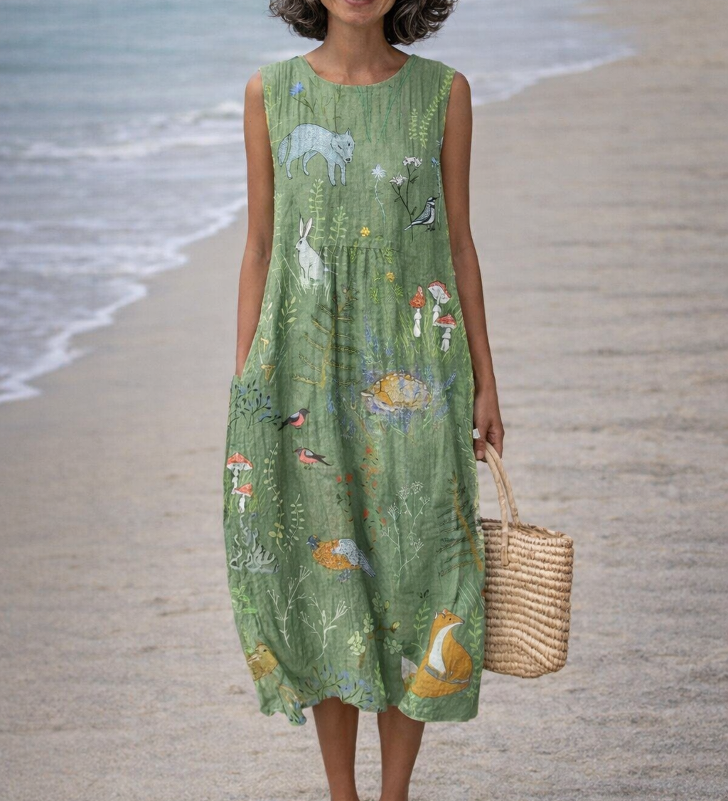 Moda Lusitana - Vestido Midi Sem Manga
