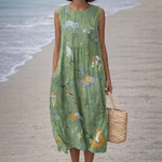 Moda Lusitana - Vestido Midi Sem Manga