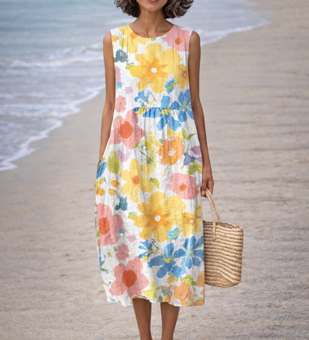 Moda Lusitana - Vestido Midi Sem Manga
