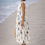 Moda Lusitana - Vestido Midi Estampado de Gatos