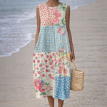 Moda Lusitana - Vestido Midi Estilo Patchwork