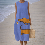 Moda Lusitana - Vestido Midi com Estampa Divertida