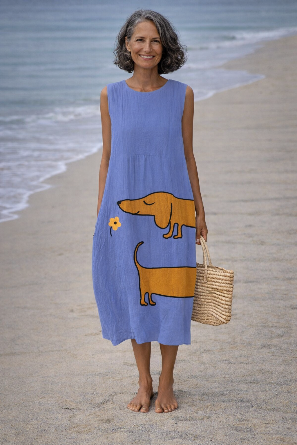 Moda Lusitana - Vestido Midi com Estampa Divertida