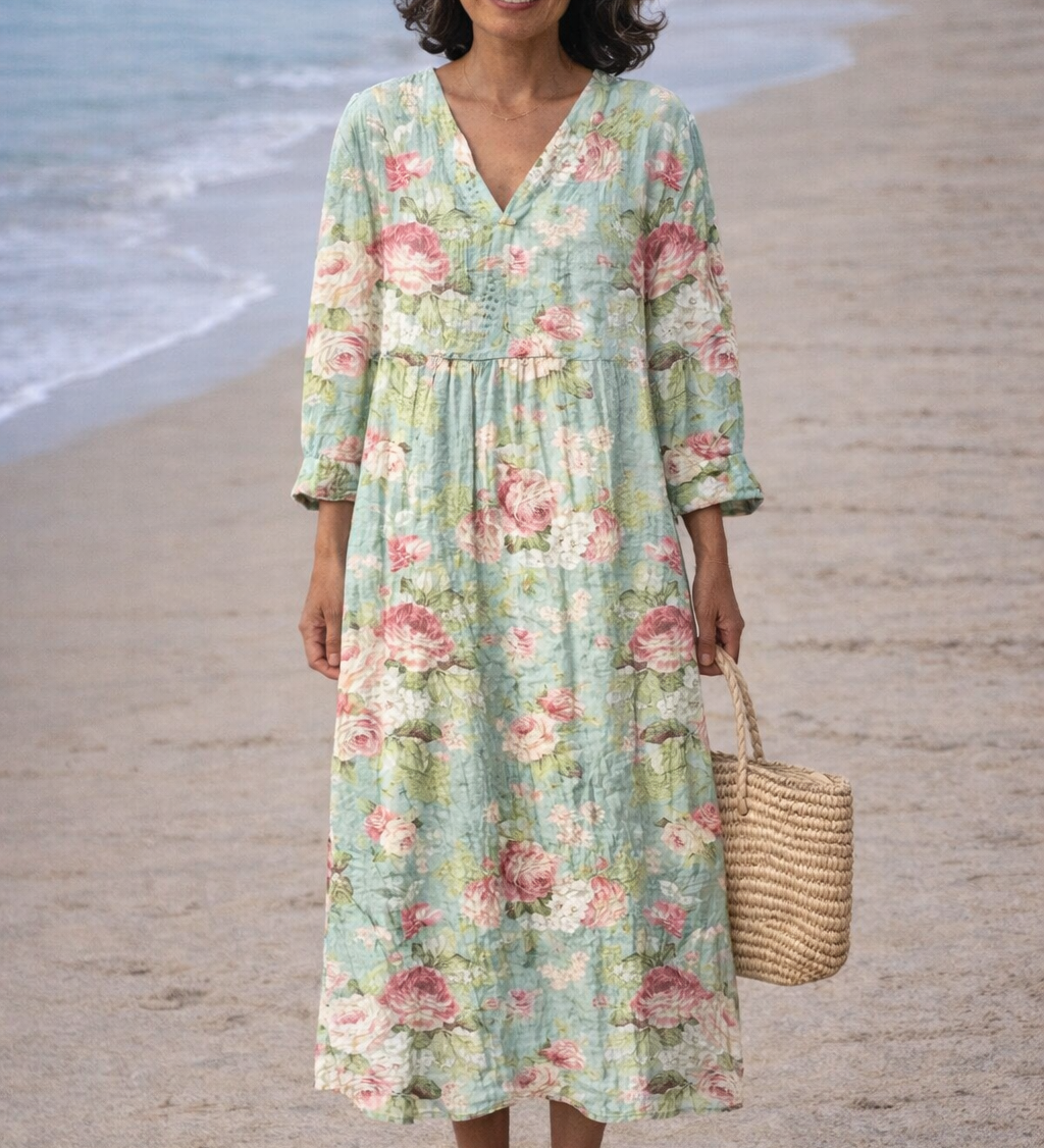 Moda Lusitana - Vestido Floral Elegante