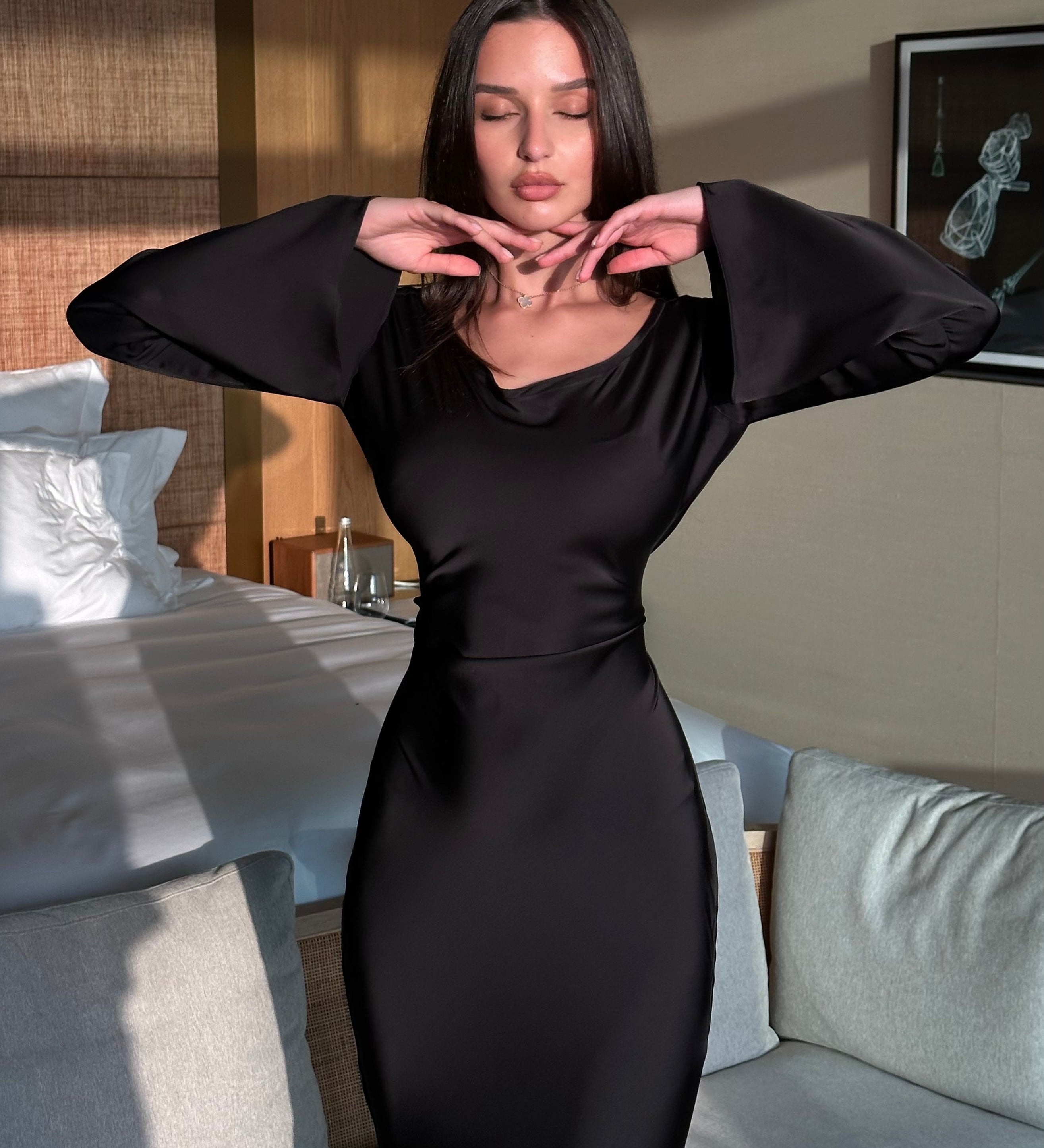 Langärmliges Maxikleid - Mühelose Eleganz für jeden Anlass