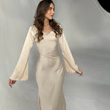 Langärmliges Maxikleid - Mühelose Eleganz für jeden Anlass