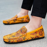 Mocassins em pele floral