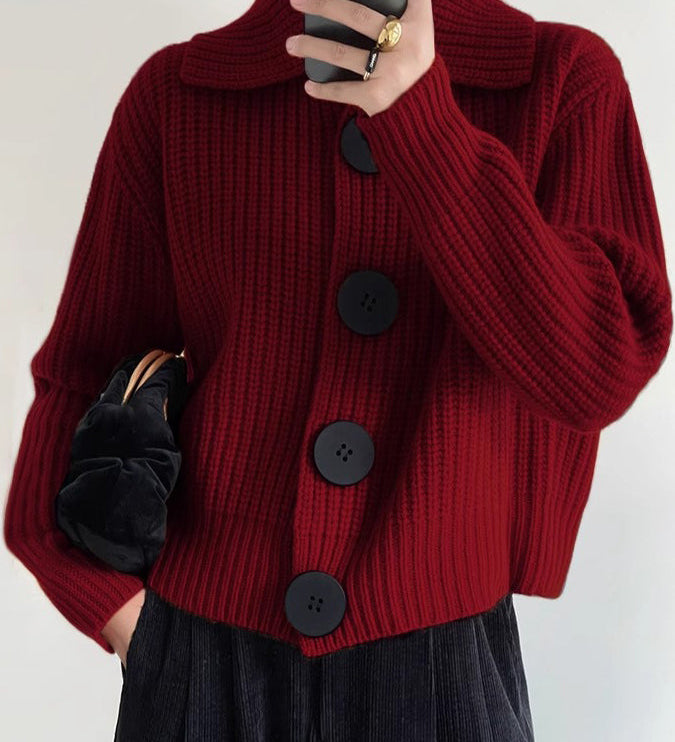 Moda Lusitana - Cardigan de Tricô com Gola