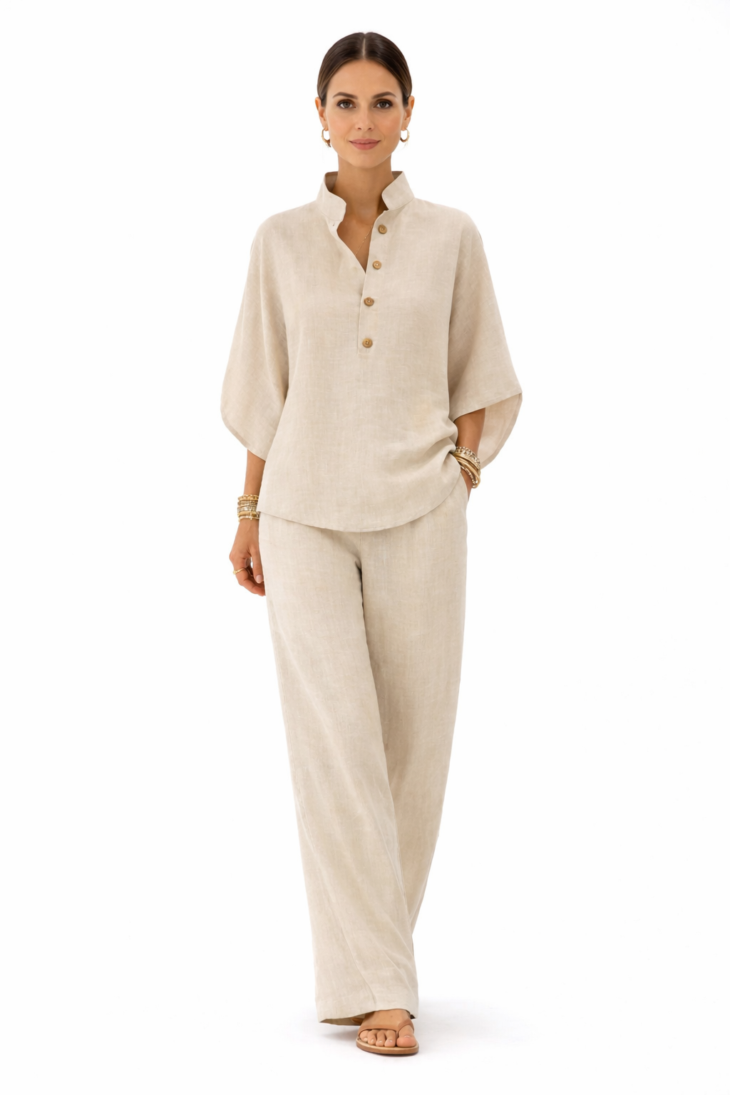 Moda Lusitana - Conjunto de Linho Elegante