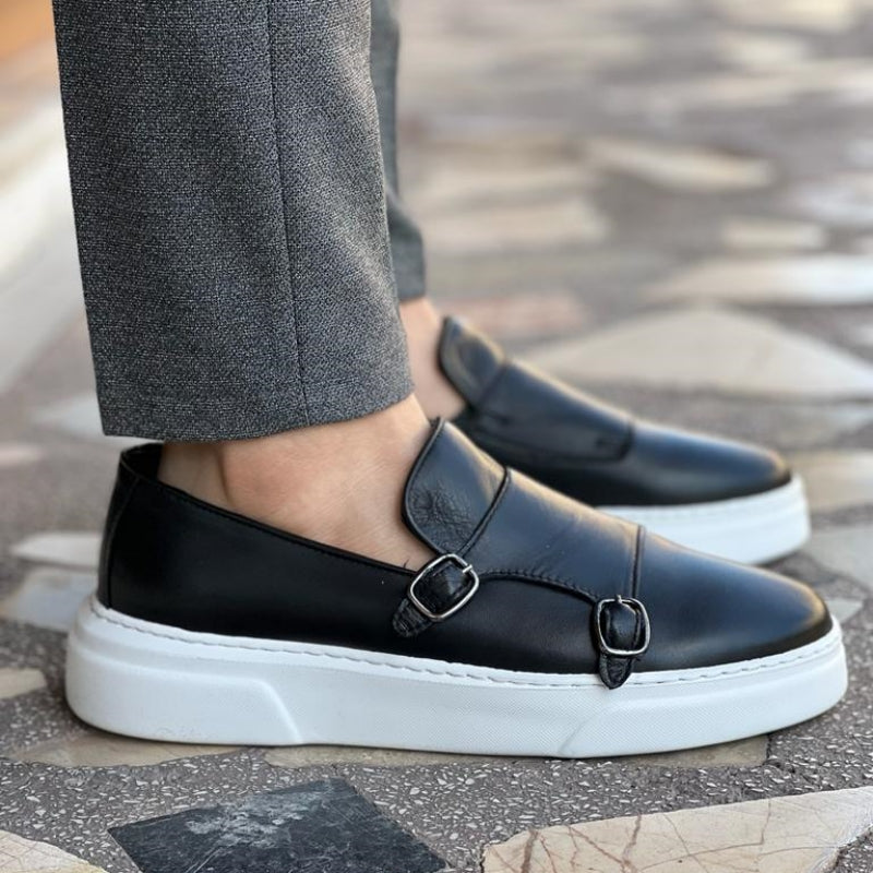 Mocassins de couro deslizantes