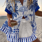Moda Lusitana - Conjunto Elegante de Algodão-Linho