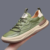 Sapatos de couro de sola alta
