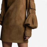 Tania™ Vestido curto de gola alta