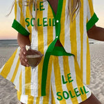 Moda Lusitana - Conjunto de Camisa e Calções Listrados