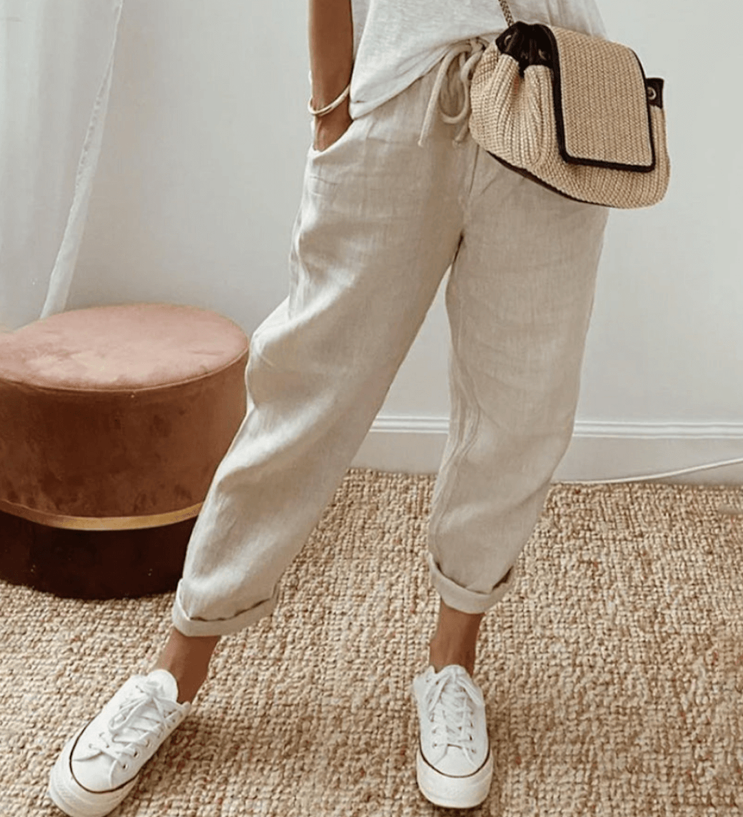 Moda Lusitana - Calças Estilo Casual com Estampa Moderna