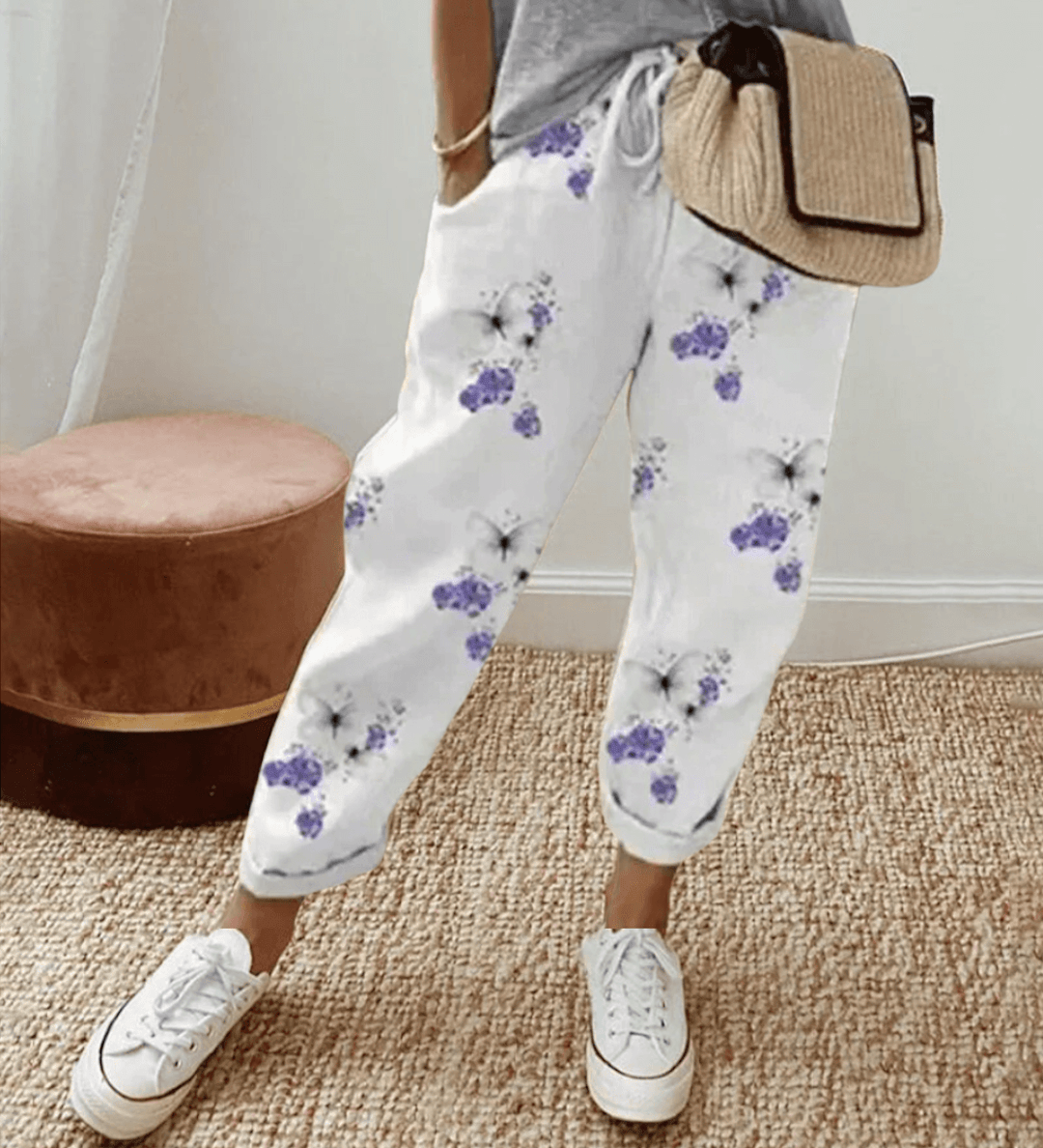 Moda Lusitana - Calças Estilo Casual com Estampa Moderna