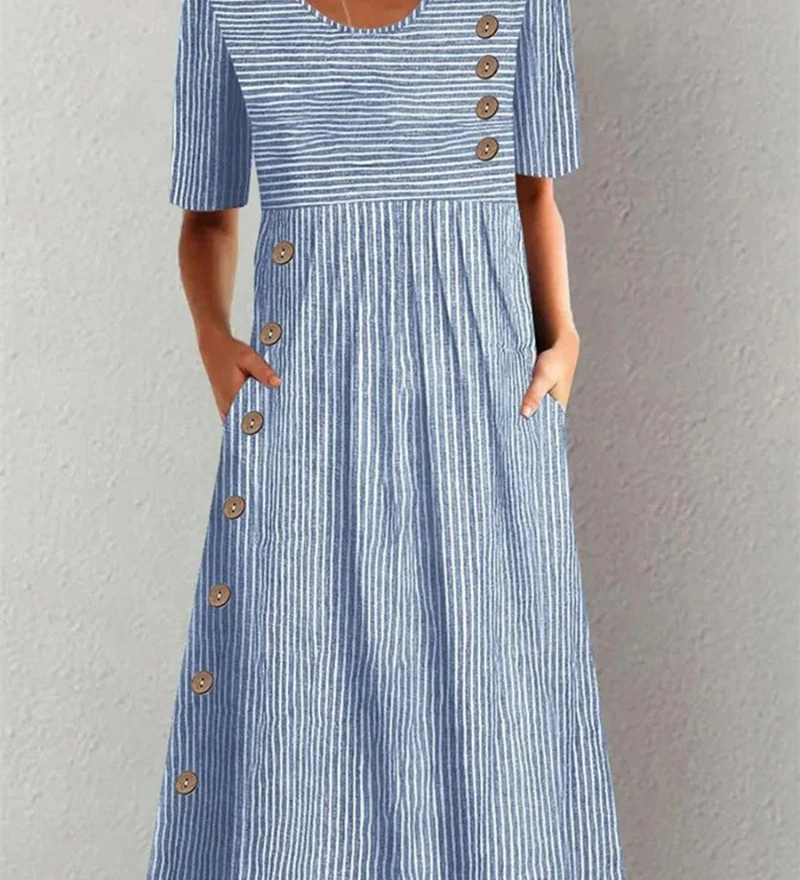 Moda Lusitana - Vestido Midi Rayado