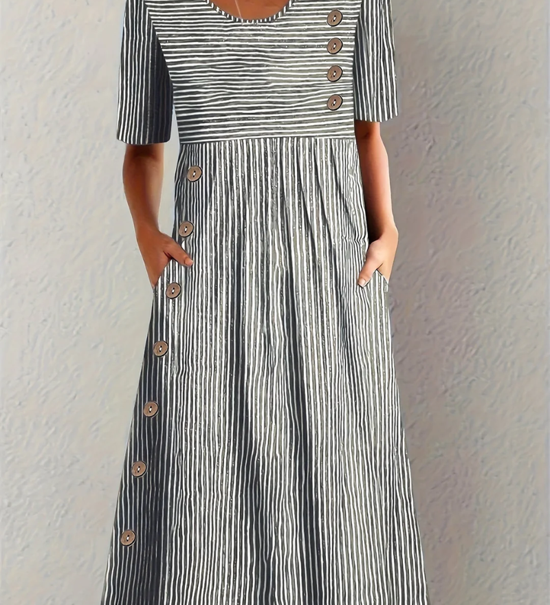 Moda Lusitana - Vestido Midi Rayado