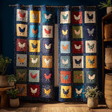 Cortinado Acolchoado Patchwork Galinha