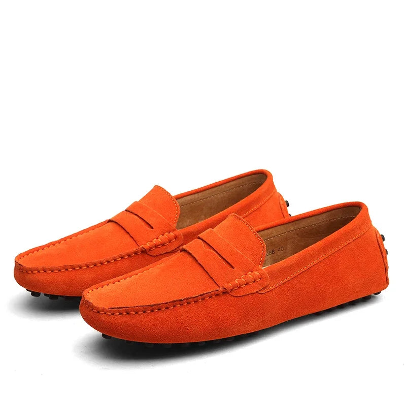 Mocassins casuais de camurça