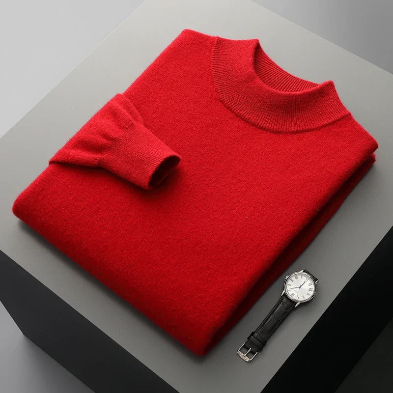 Camisola de caxemira com gola alta