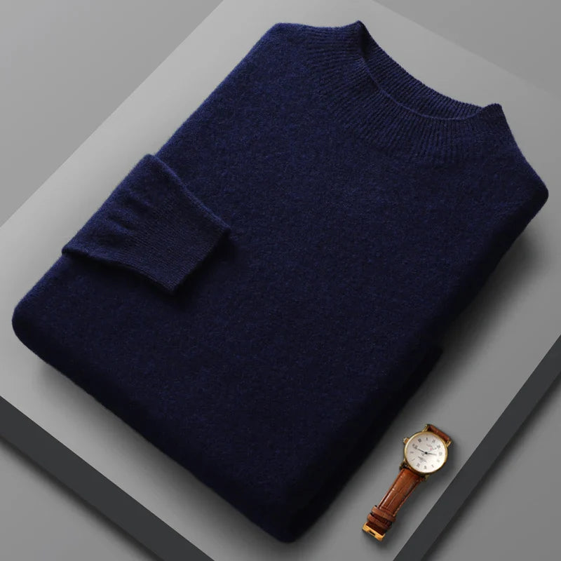 Camisola de caxemira com gola média