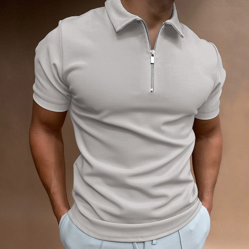 Camisa pólo com fecho