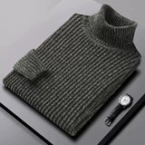Elegante camisola de gola alta em malha