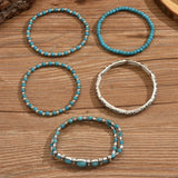 Conjunto de pulseiras turquesa em estilo boémio