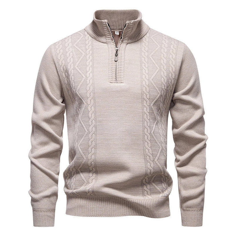 Camisola vintage com fecho de correr e malha