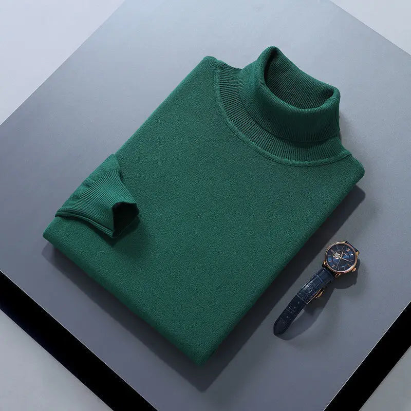 Elegante camisola de gola alta em algodão