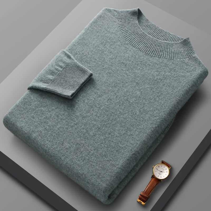 Camisola de caxemira com gola média